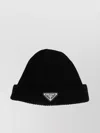 Prada Ribbed Knit Logo-plaque Beanie