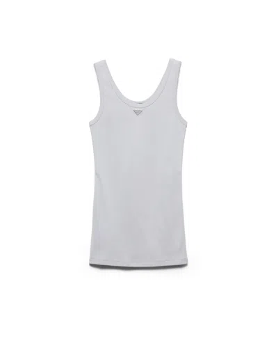 Prada Tanktop Aus Rippstrick In Gray