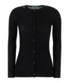 Prada Wool Cardigan Crew Neck Long Sleeves In Black
