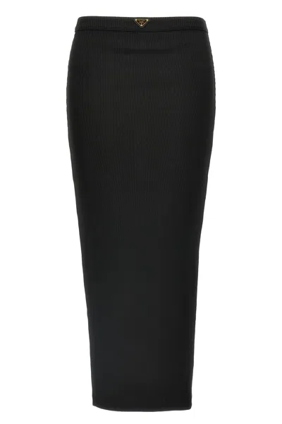Prada Ribbed Midi Skirt