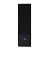 Prada Wool Blend Ribbed Scarf With Zip Pocket In Black