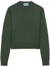 Prada Ribbed Re-cashmere Sweater In Green