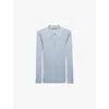 Prada Cashmere And Silk Polo Shirt In Light Blue
