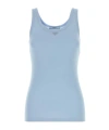Prada Light Blue Cotton Tank Top In Blue