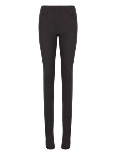 Prada Ribbed Tights In Grey