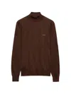 Prada Ribbed Turtleneck Sweater In Brown