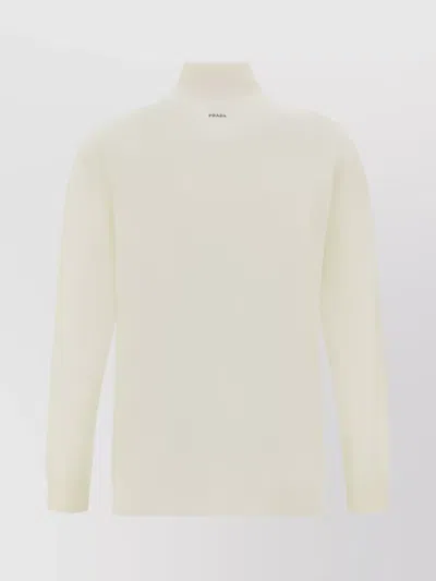 PRADA RIBBED TURTLENECK SWEATER WITH REGULAR FIT