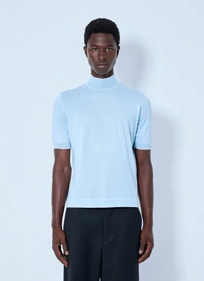 Prada Ribbed Turtleneck T-shirt In Multi