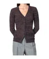 Prada Ribbed V-neck Cardigan In Brown