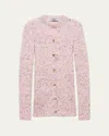 Prada Ribbed Wool-blend Cardigan In Pink