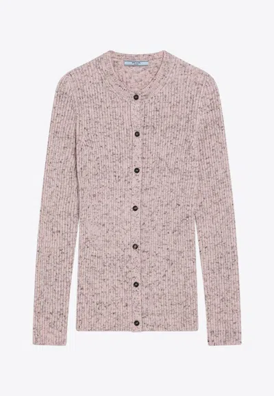 PRADA RIBBED WOOL CARDIGAN