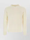 Prada Ribbed Wool Cashmere Sweater In Cream