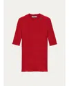 Prada Ribbed Wool Sweater In Red