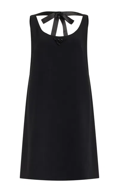 Prada Triangle-logo Mini Dress In Black