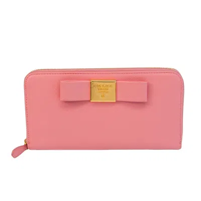 Prada Ribbon Leather Wallet () In Pink