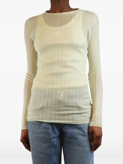 Pre-owned Prada Rib-knit Top In Green