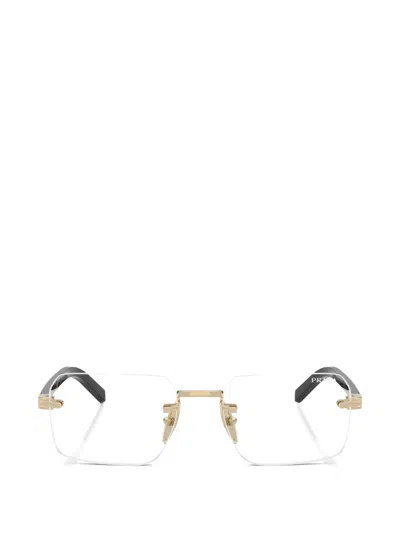 Prada Rimless Rectangle-frame Sunglasses In White