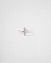Prada Triangle Metal Ring In Steel Gray