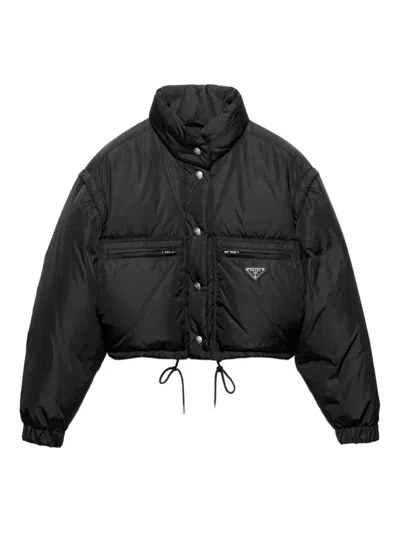 Prada Cropped-daunenjacke Mit Ringkragen In Multi