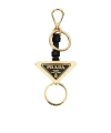 Prada Triangle-logo Keyring In Nude