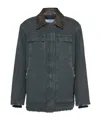 Prada Triangle-logo Canvas Jacket In Gray