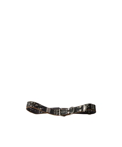 Prada Studded Leather Belt In Black