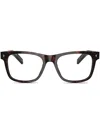 Prada Rivet-detail Square-frame Glasses In Brown