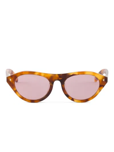 Prada Rivet-detail Sunglasses In Brown