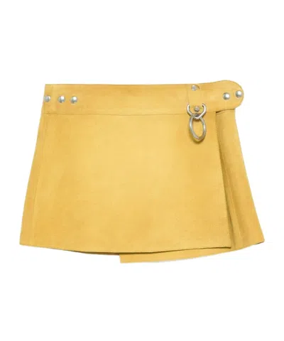 Prada Rivet Skirt In Yellow