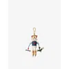 Prada Womens Blue Robot Brass Bag Charm In Blue