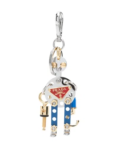 Prada Metal Robot Bag Charm In Multi