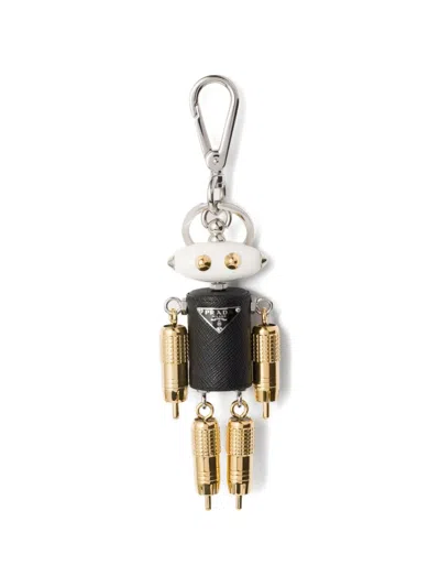 PRADA ROBOT LEATHER KEYRING CHARM
