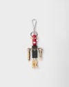 Prada Robot Keyring Charm In Gold