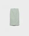 Prada Textured Fabric Diamond Pattern Skirt In Green
