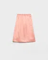 Prada Washed Satin Skirt In Orange