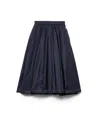Prada Womens Blue Light Re-nylon Full Midi Skirt In Blue