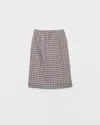 Prada Checked Stretch Georgette Midi Skirt In Multi