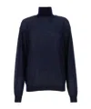 Prada Navy Blue High Neck Sweater In Blue