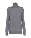 Prada Cashmere And Wool Turtleneck Sweater In Slate Grey