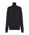 Prada Superfine Wool Turtleneck Sweater In Blue