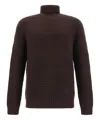 Prada Brown Cashmere Blend Turtleneck Sweater In Brown