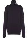 Prada Superfine Wool Turtleneck Sweater In Blue