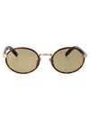 Prada Root Tartarugato Steel Sunglasses In Brown