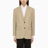 Prada Rope-coloured Single-breasted Jacket In Wool And Mohair In Multi