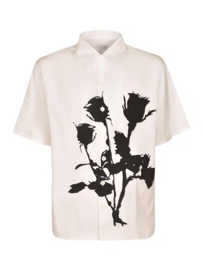 Prada Rose-appliqué Short-sleeved Shirt