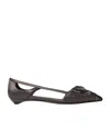 Prada Rose Ballet Shoes In Gray