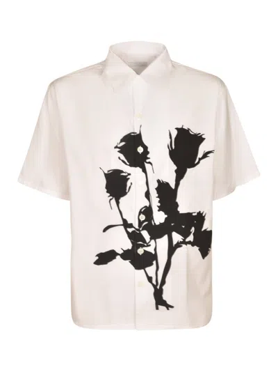 Prada Short-sleeved Cotton Shirt In Beige Khaki