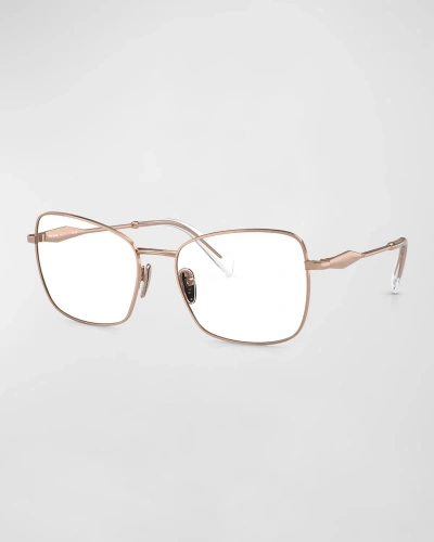 Prada Rose Gold Steel & Plastic Butterfly Glasses