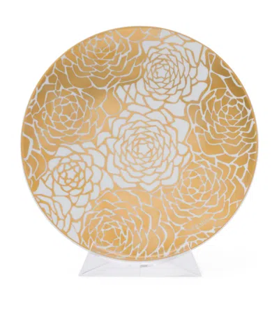 Prada Roses Charger Plate In Gold