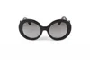 Prada Round Acetate Sunglasses In Black